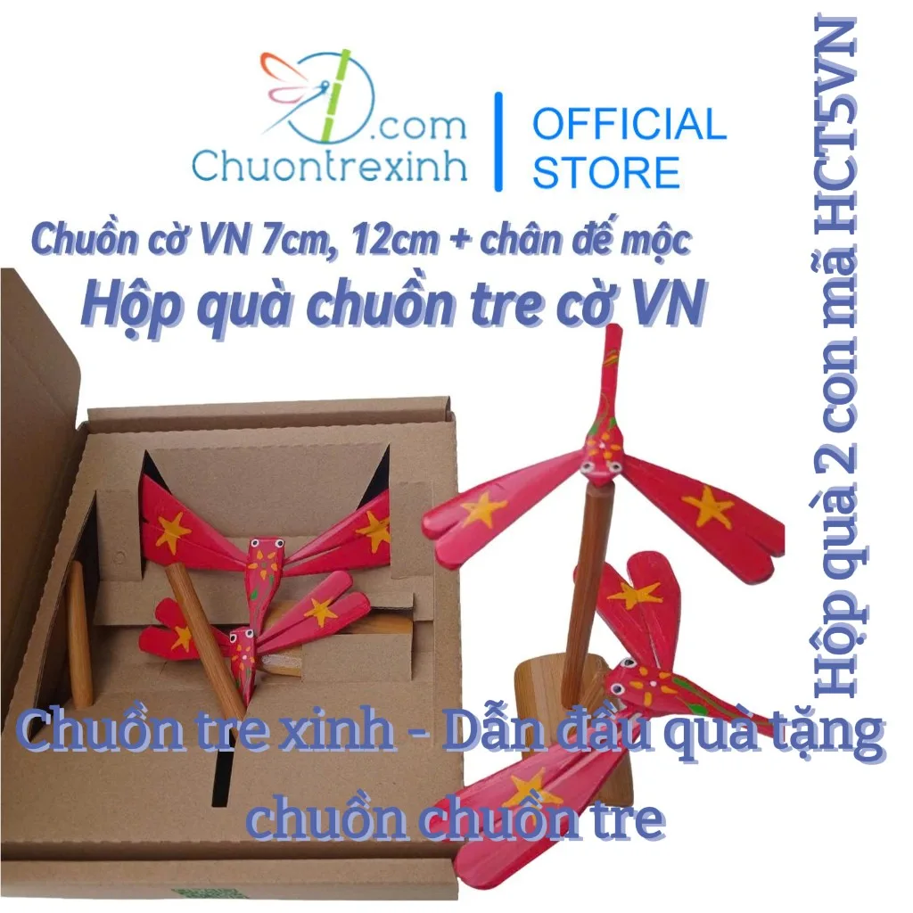 Hộp quà chuồn tre cờ Việt Nam phù hợp làm quà cho khách nước ngoài