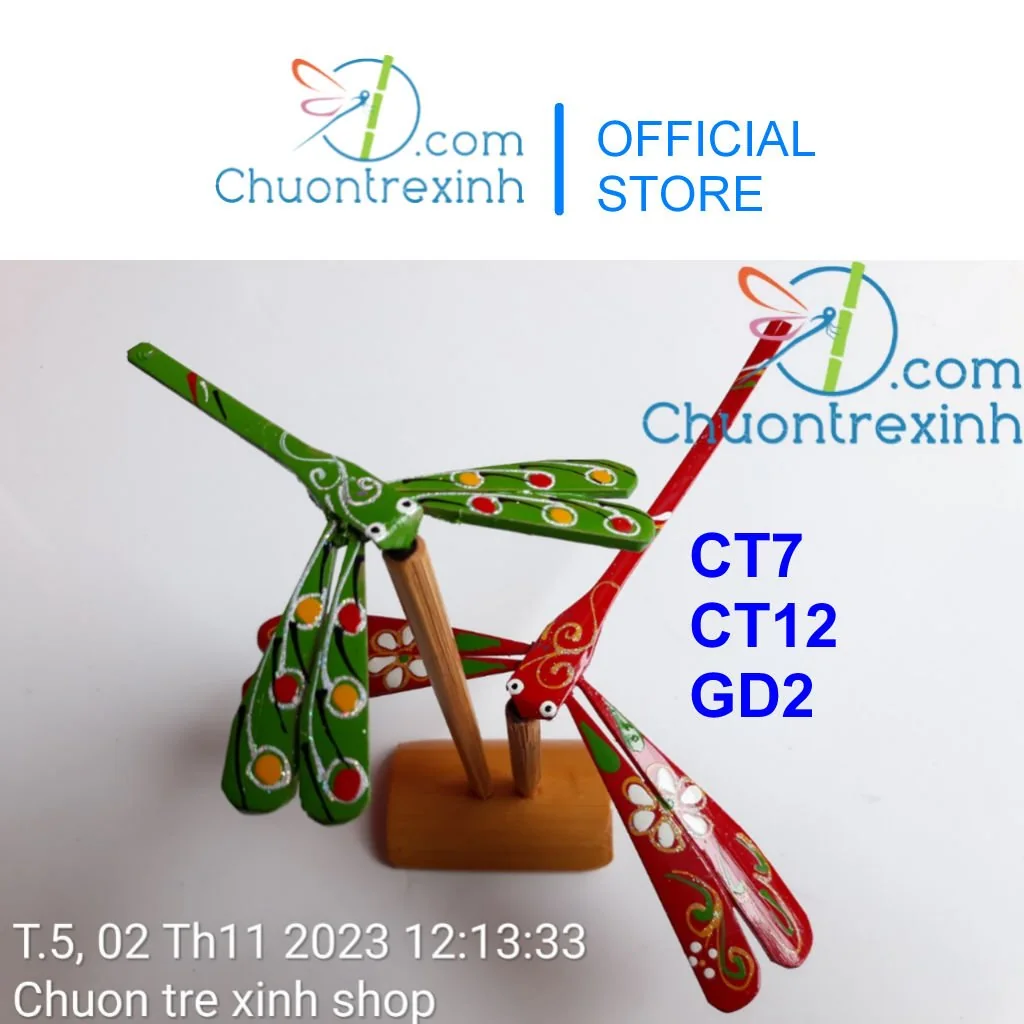 Bộ chuồn chuồn tre CT7, CT12 kết hợp chân đế GD2 của Chuồn Tre Xinh