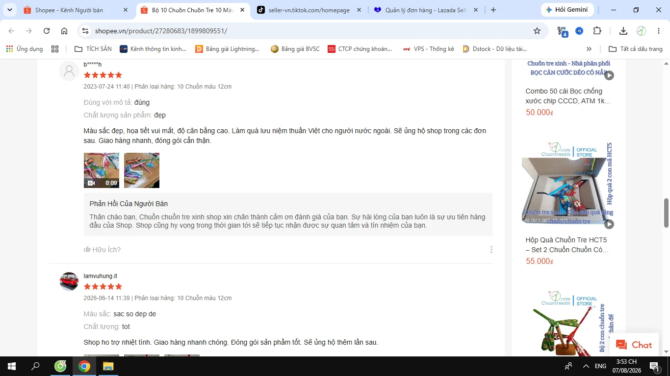 Phản hồi khách hàng thực tế trên Shopee